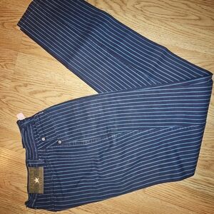 ROPER Women's High Rise Striped Jeans - Blue and Black